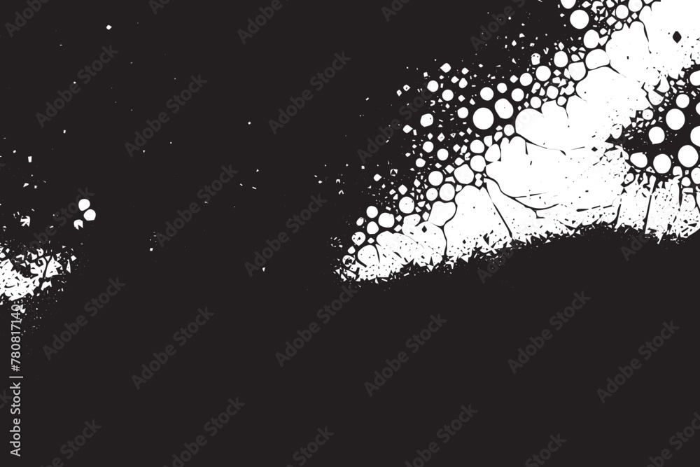 Vintage Horror: Grunge Overlay with Abstract Black and White Vector Background
