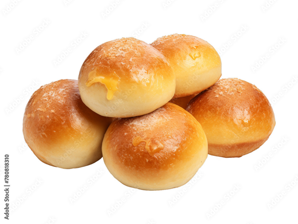 Cheese Kolaches isolated on transparent png background. Generative ai