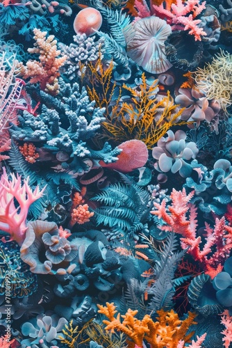 Vibrant underwater coral reef scene  suitable for marine life concepts