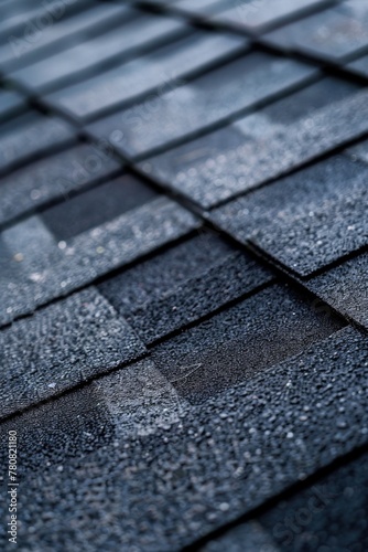 Close-up view of raindrops on a roof, suitable for weather-related concepts