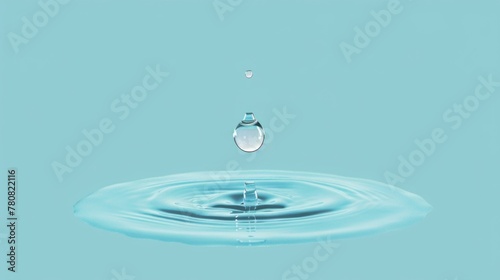 A mesmerizing image of a single water drop falling into a clear pool. Ideal for illustrating concepts of purity and tranquility