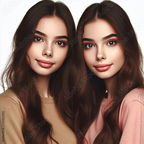 portrait of two women twin portrait