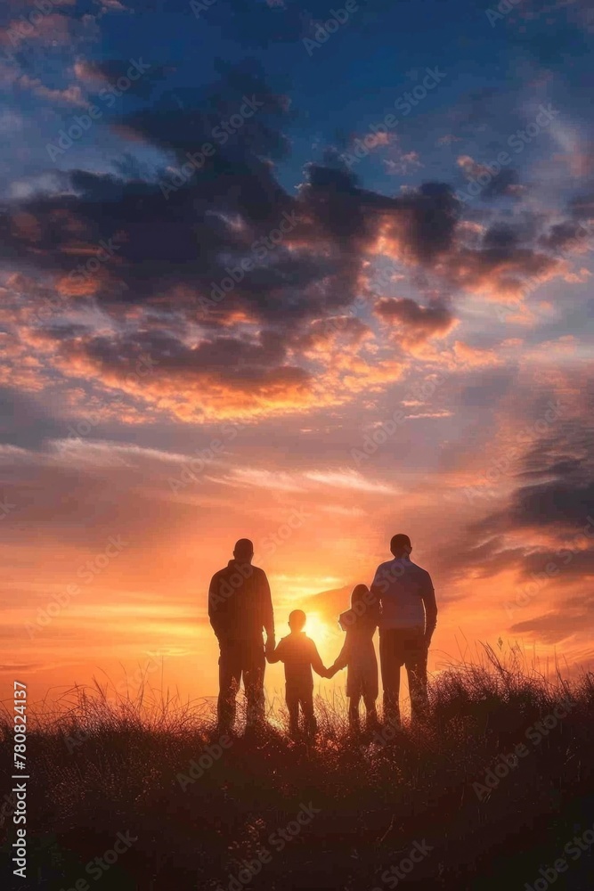 Group of people standing on top of a grass covered field, suitable for various outdoor activities Group of people standing on top of a grass covered field, suitable for various outdoor activities