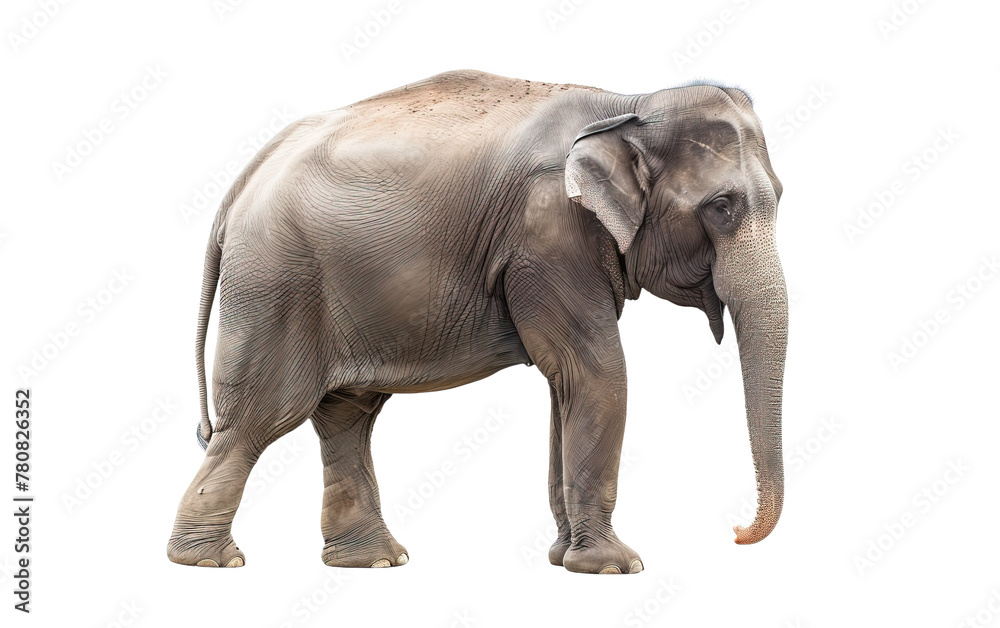 Asian elephant on transparent background, png	