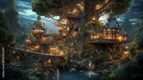 Beautiful fairytale treehouse village, Enchanted Woods.