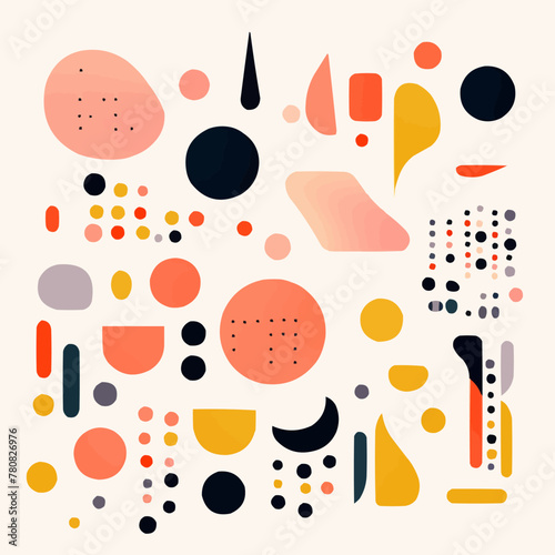 Set of abstract custom shapes. Fluid pixelated elements for social media design, web design, print, and draw. Vector illustration of flat isolated shapes