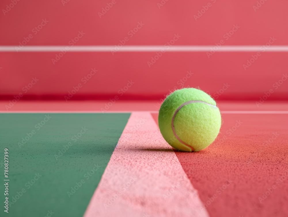 Minimalist Tennis Concept on Trendy Pastel Background