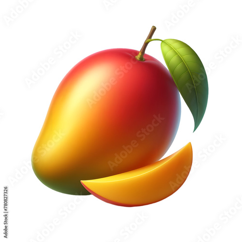 Illustration of a Mango with leaves