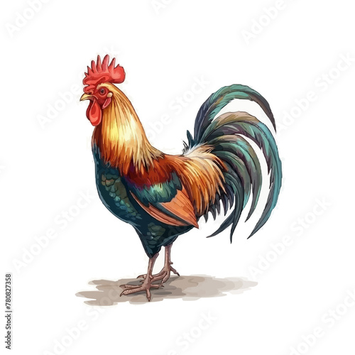 rooster isolated on white background. vector illustration
