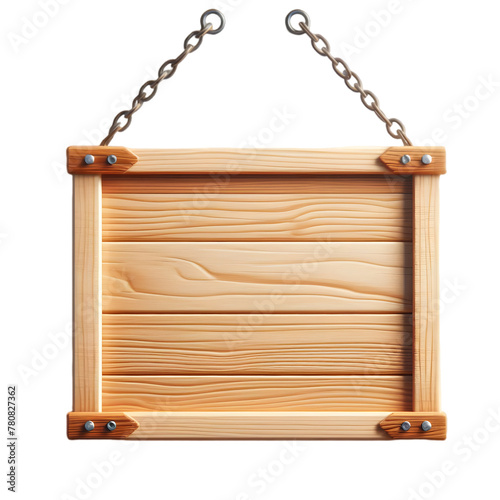 wooden signboard isolated on white background