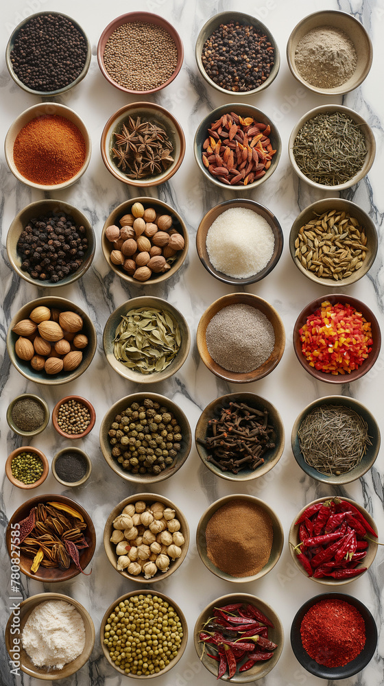 Assorted Spices in Bowls - A Culinary Display Assorted Spices in Bowls - A Culinary Display