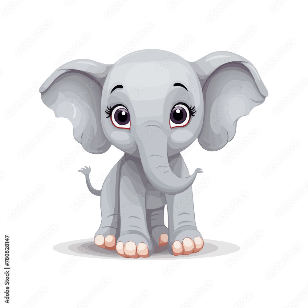 Elephant vector illustration isolated on white background. Cute elephant cartoon Elephant vector illustration isolated on white background. Cute elephant cartoon