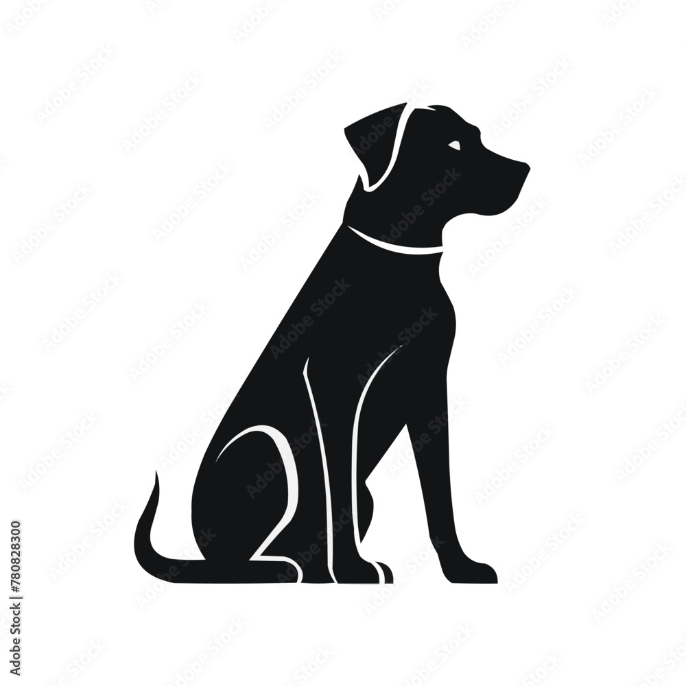 dog silhouette vector icon isolated on white background