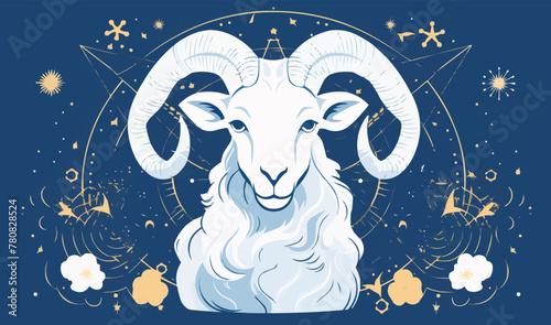 Zodiac Signs for Aries vector flat minimalistic isolated vector style illustration