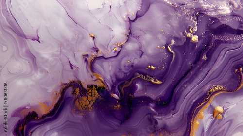 Purple floral wavy gold grain marble silk curve background