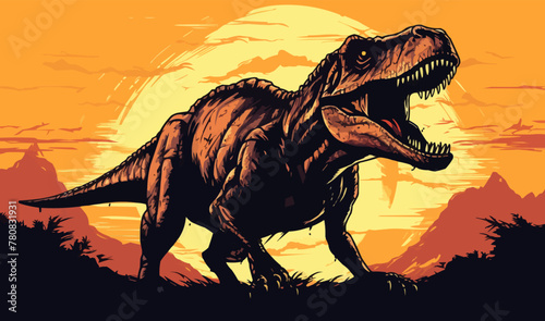 tyrannosaurus dinosaur silhouette vector illustration dino artwork