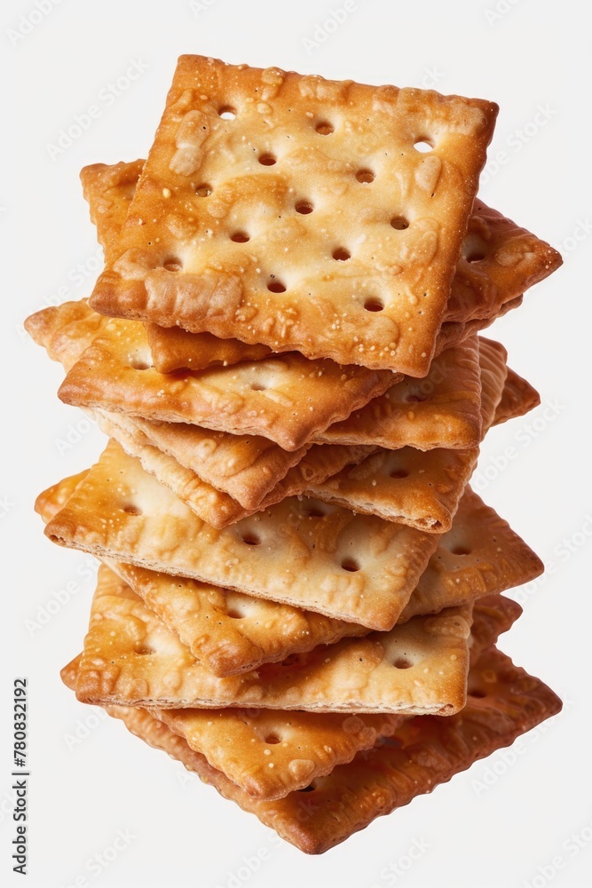 A stack of crackers sitting on top of each other. Perfect for food and snack related designs A stack of crackers sitting on top of each other. Perfect for food and snack related designs