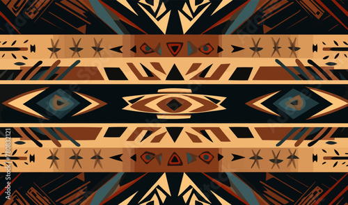 tribal background abstract geometric shape pattern, yombe art vector wallpaper seamless illustration