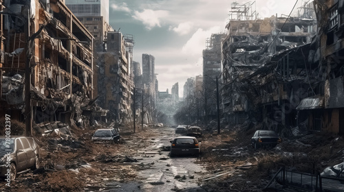 City in a post-apocalyptic world