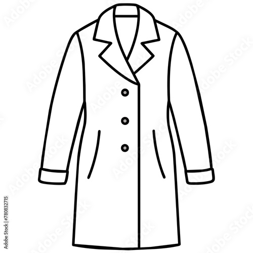 Coat isolated in white vector illustration