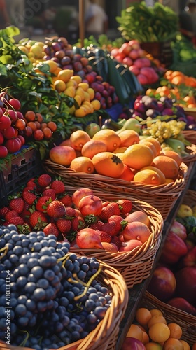 Vibrant and Abundant Farmer s Market Display of Fresh Seasonal Produce