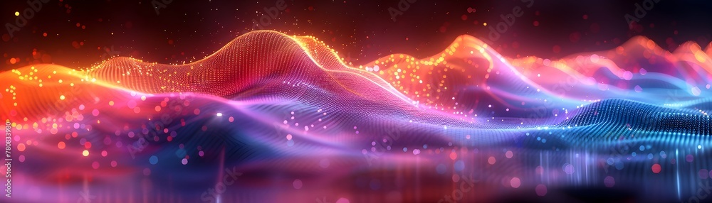 Captivating Waves of Luminous Energy Illuminating a Futuristic Digital Landscape