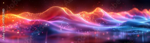 Captivating Waves of Luminous Energy Illuminating a Futuristic Digital Landscape © Thanaphon