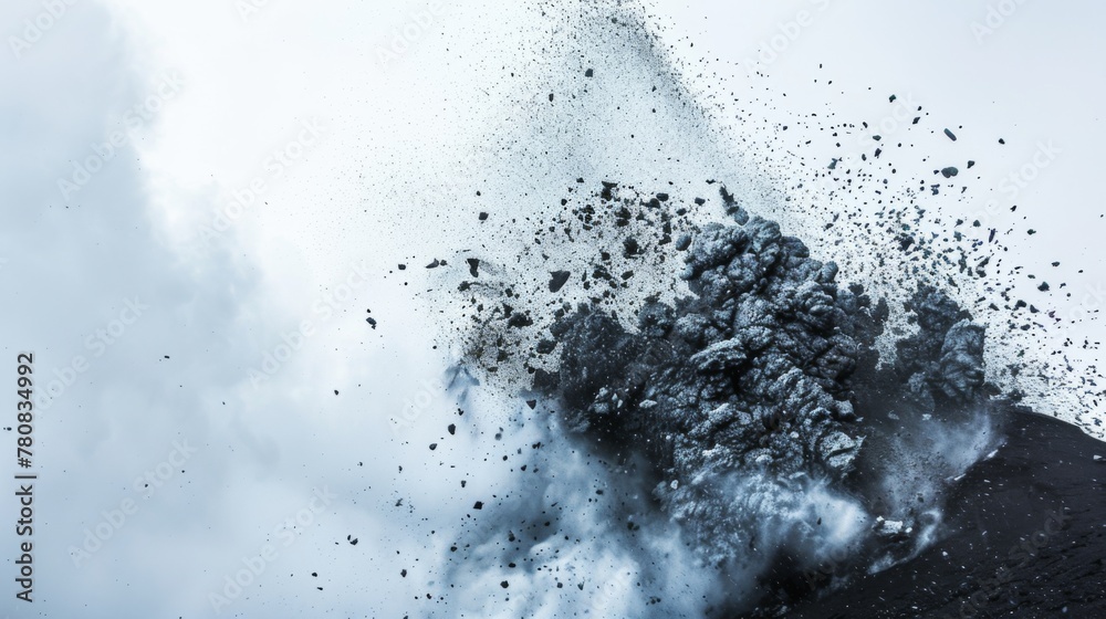 Large Plume of Smoke Rising From Mountain Top Large Plume of Smoke Rising From Mountain Top