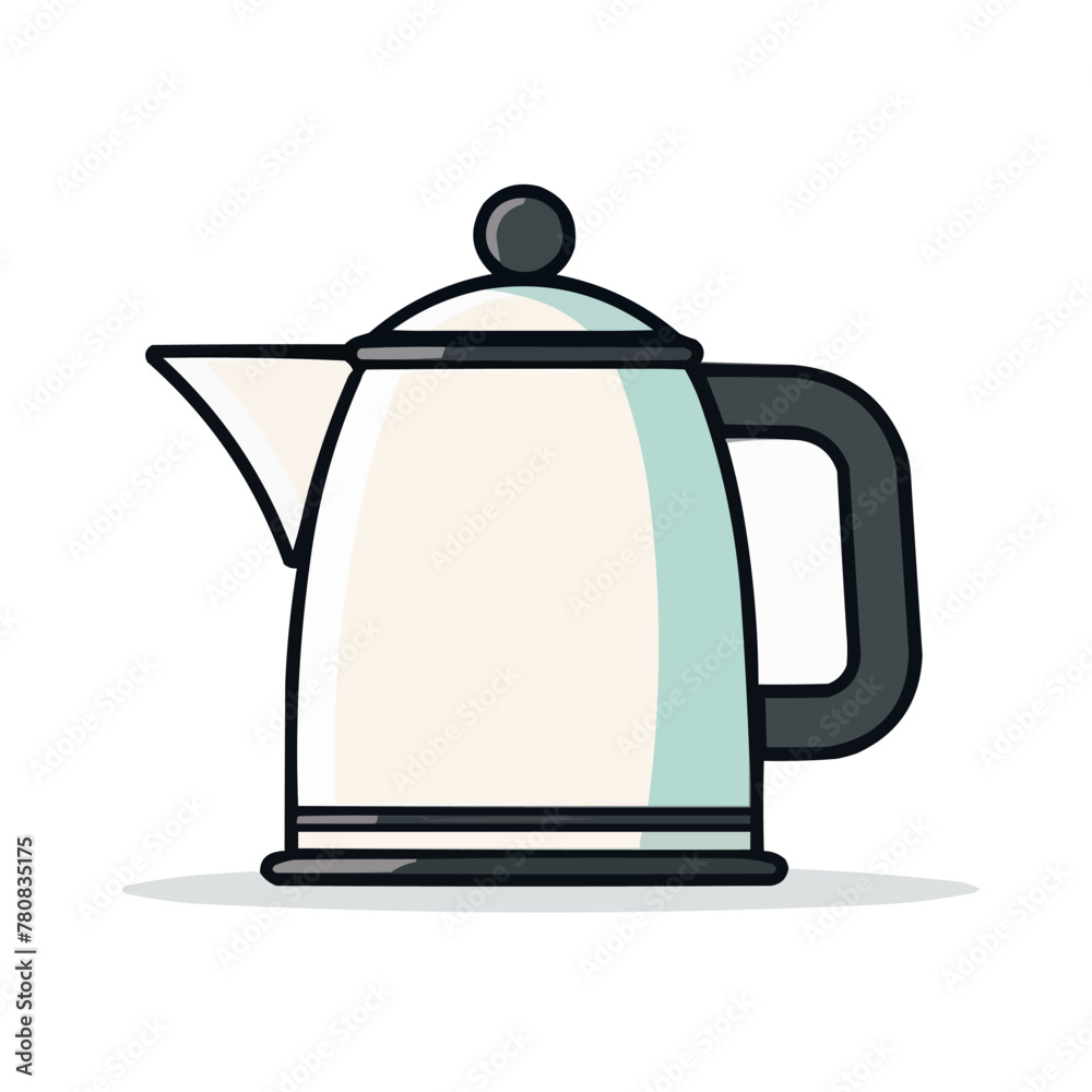 Obraz premium Kettle | Minimalist and Simple Line White background - Vector illustration