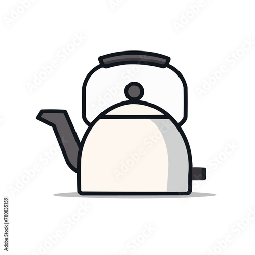 Kettle | Minimalist and Simple Line White background - Vector illustration