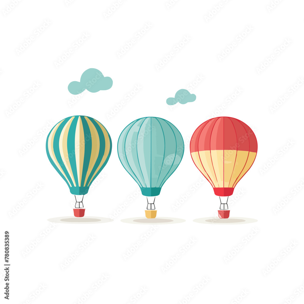 Naklejka premium Hot air balloon | Minimalist and Simple Silhouette - Vector illustration