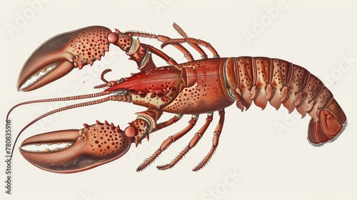 A detailed drawing of a lobster, perfect for seafood industry promotions photo