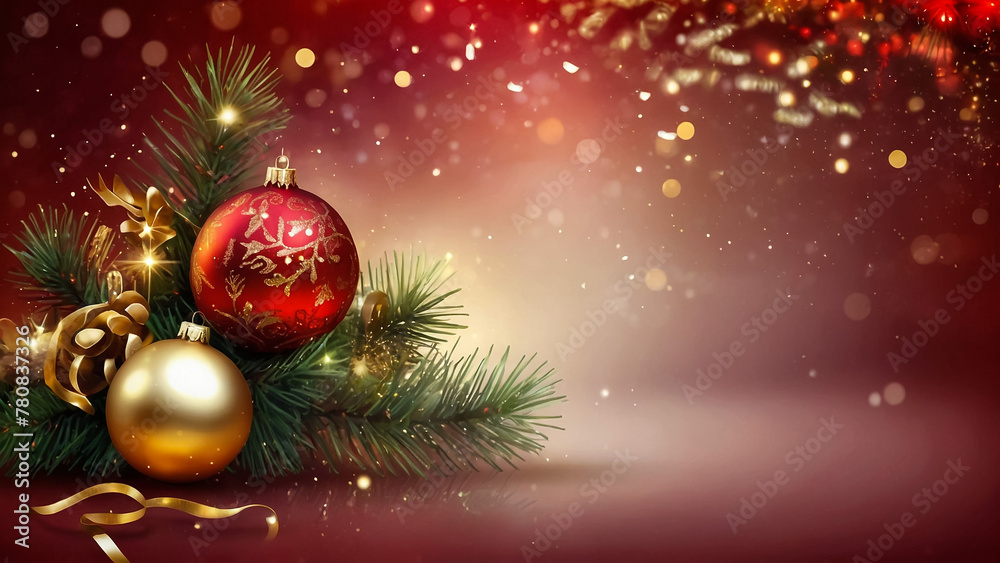 abstract red blurred gradient christmas and new year background with gold glitter snow, snowflakes vector illustration abstract red blurred gradient christmas and new year background with gold glitter snow, snowflakes vector illustration