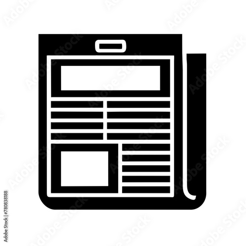 Newspaper icon vector graphics element silhouette sign symbol illustration on a Transparent Background