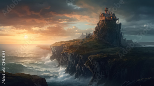 At the edge of the world. surreal mystical fantasy artwork