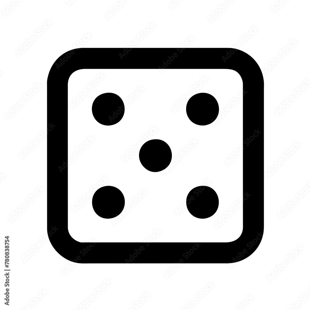 Dice icon vector graphics element silhouette sign symbol illustration on a Transparent Background