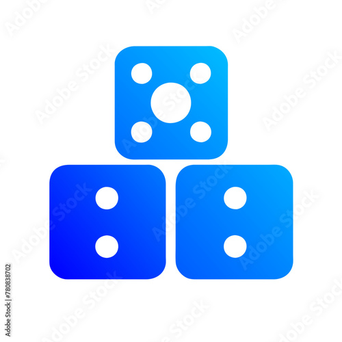 Dice icon vector graphics element silhouette sign symbol illustration on a Transparent Background