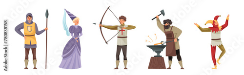 Medieval People Character from Fairytale and Legend Vector Set © Happypictures