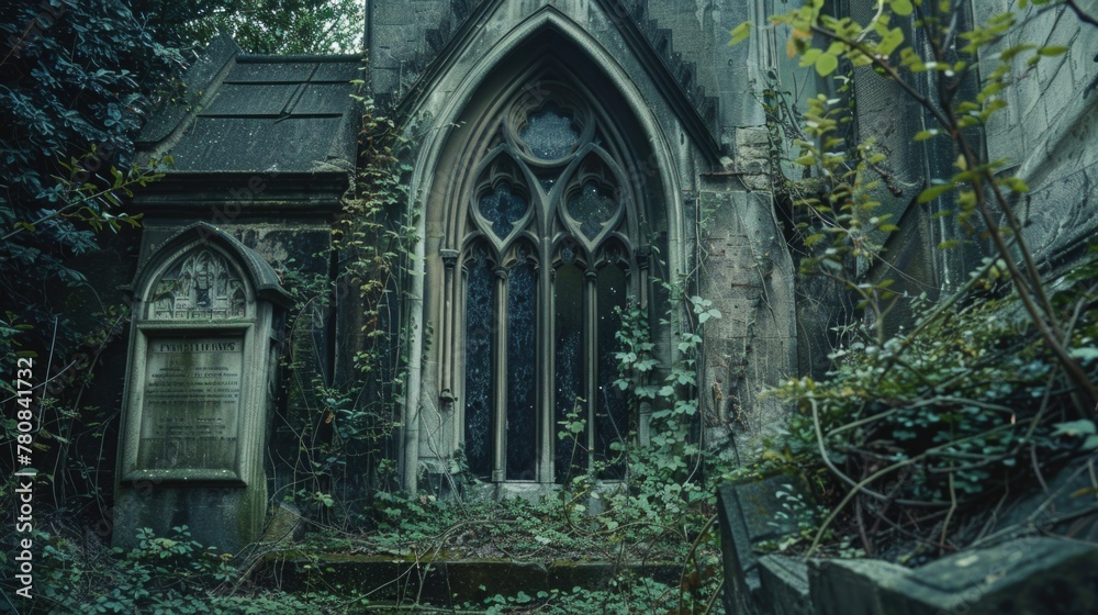 An old church with a beautiful stained glass window. Perfect for religious or historical themes An old church with a beautiful stained glass window. Perfect for religious or historical themes