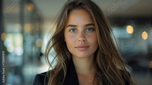 Young businesswoman in office setting