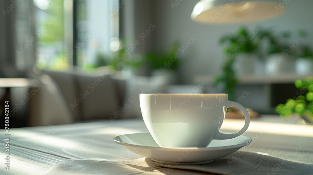 A cup on a table in the sunlight A cup on a table in the sunlight