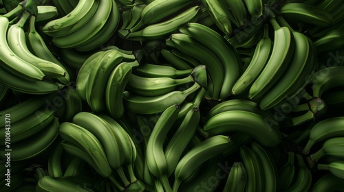 Pile of Fresh Green Bananas