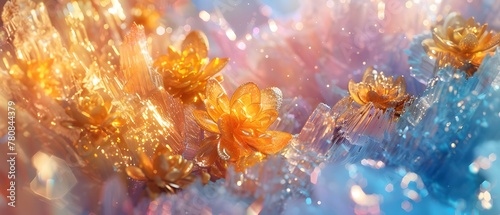 Abstract Floral Glitter Sparkle Bokeh Light Burst Color Gradient