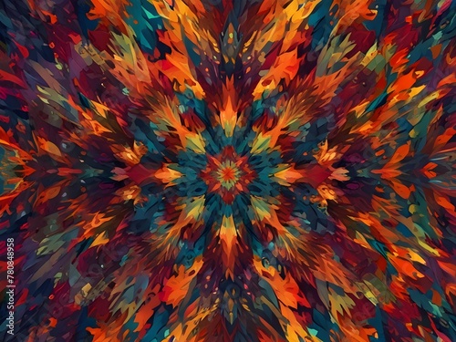 Wallpaper Mural A dynamic explosion of abstract, geometric shapes in a kaleidoscope of colors, generative AI Torontodigital.ca