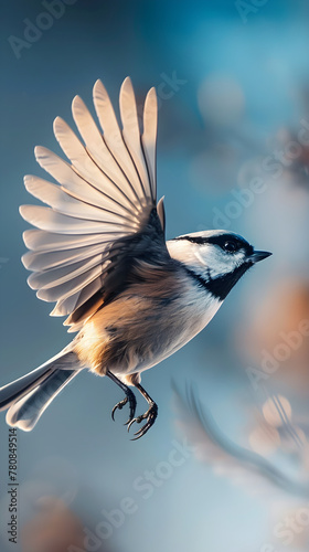 Migratory Bird Mid-Flight Against a Radiant Sky: a Moment of Startling Natural Beauty