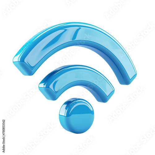 wifi icon 3d representation, can be used to represent 4g, network and internet Isolated white background