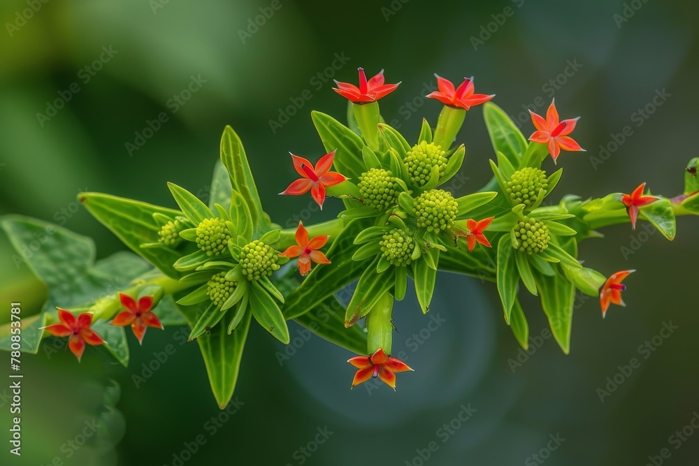 Euphorbia plant with various names like Zigzag Devilâ s Backbone Jacobâ s ladder and Japanese poinsettia Euphorbia plant with various names like Zigzag Devilâ s Backbone Jacobâ s ladder and Japanese poinsettia