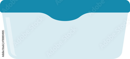 Blue plastic container for food icon. Vector illustration.