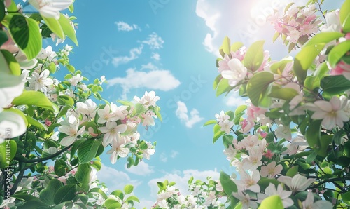 Springs sky with clear blue...
