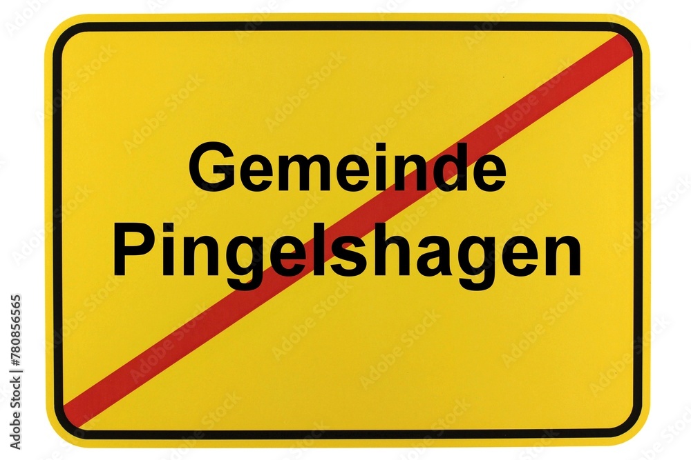 Illustration eines Ortsschildes der Gemeinde Pingelshagen in Mecklenburg-Vorpommern